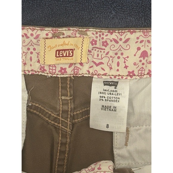 Vintage Levis Women's Tab Twills Cropped Khaki Chino Pans Size 8 - Picture 4 of 6